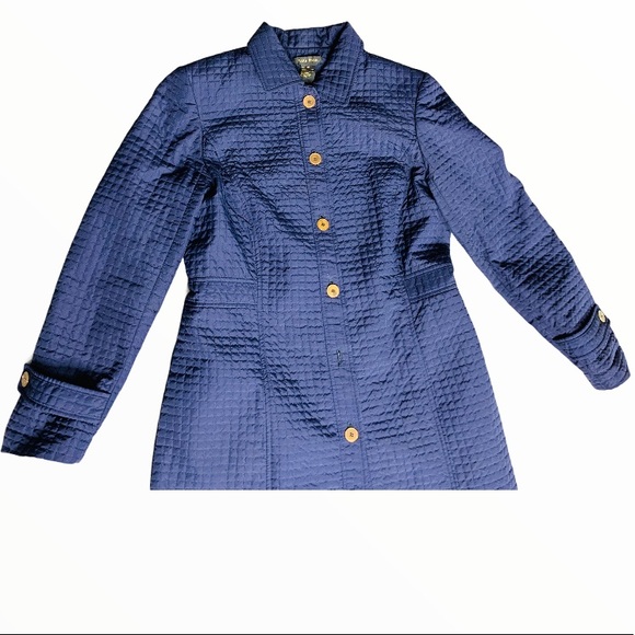 Tara Ryan Navy Blue Button-Down Coat - Picture 5 of 9